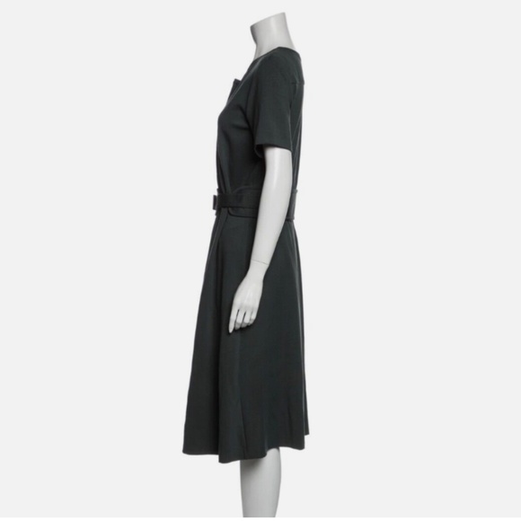 ★JIL SANDER A-Line Wool Dress Green EU36★ - Picture 3 of 9